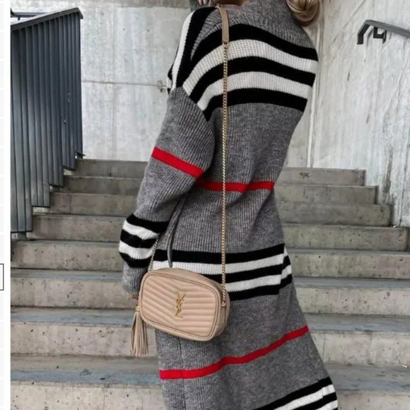 Christie Striped Longline Knitted Cardigan - Picture 5 of 5